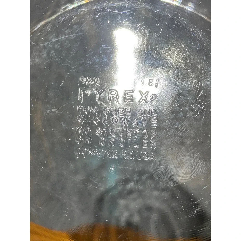 Pyrex 023 Clear Glass Casserole Dish with Lid 1.5L Round Oven Microwave Safe USA